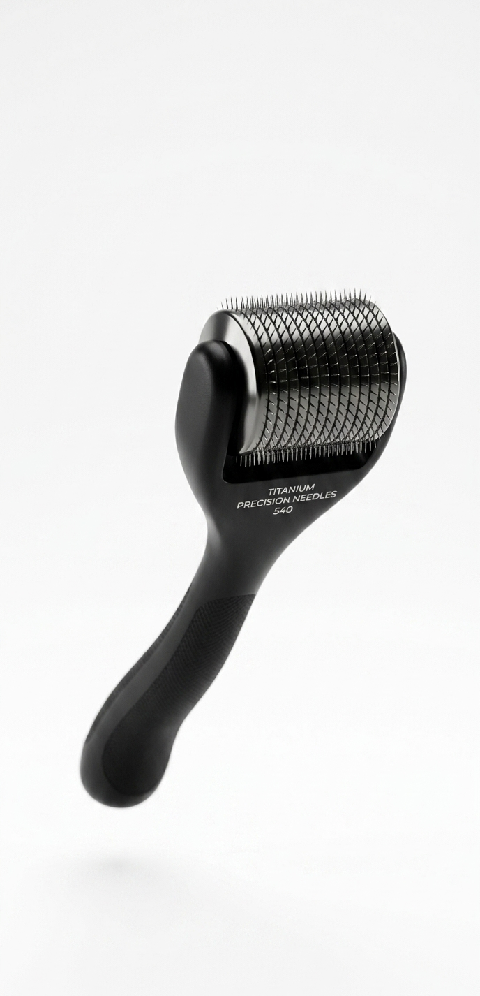 Professional Derma Roller | 540 Titanium Micro-Needles | Deep Scar & Texture Repair | FormMaxer