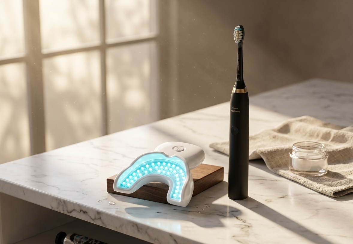 Professional Wireless Teeth Whitening Kit | 32-LED Dual-Light Technology | Advanced At-Home Dental Stain Remover for Sensitive Teeth | USB Rechargeable