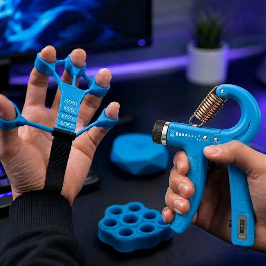 Adjustable Hand Grip Strengthener Kit – Grippers, Finger Exerciser & Grip Strength Tool for Home Workout, Climbing, Gaming & Rehab